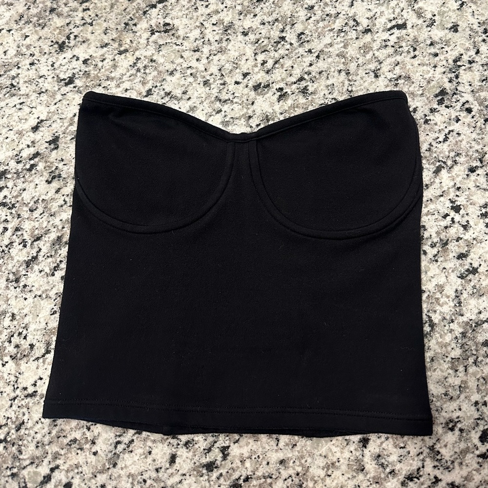 Joah Brown Bustier tube top in sueded onyx XS